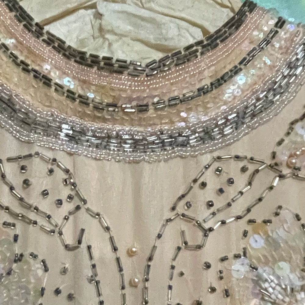 Vintage Elegant Beaded Floral Dress